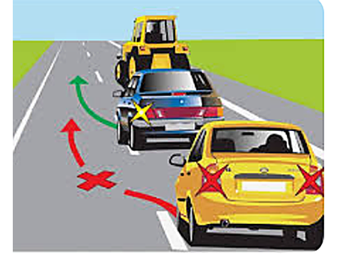 Should pass on the left when it is safe to do so — Alberta passing road sign for Class 7 test
