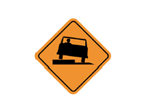 Rough Road — Alberta warning road sign for Class 7 test