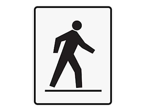 Pedestrian crosswalk — Alberta road-signs road sign for Class 7 test