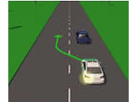 Stay in your lane and move toward the right side of your lane — Alberta highway-driving road sign for Class 7 test