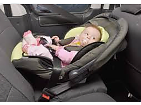 Rear-facing child safety seat — Alberta other road sign for Class 7 test