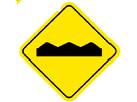 Rumble bumps ahead — Alberta road-signs road sign for Class 7 test
