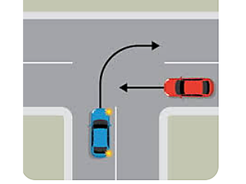 The vehicle on the left must yield — Alberta right-of-way road sign for Class 7 test