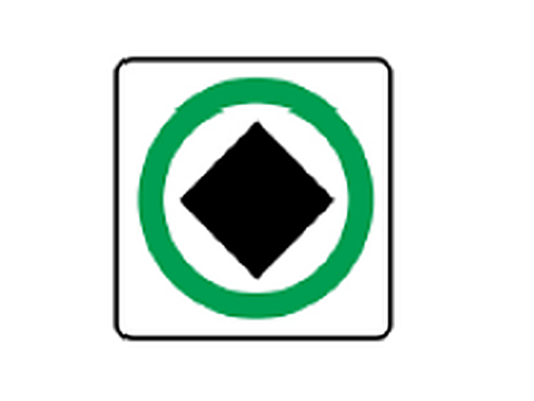 Dangerous goods route — Alberta road-signs road sign for Class 7 test