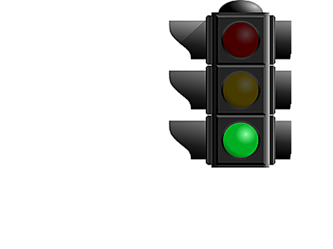 Flashing Green — Alberta signals road sign for Class 7 test