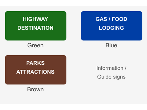 Green, blue, or brown — Alberta road-signs road sign for Class 7 test